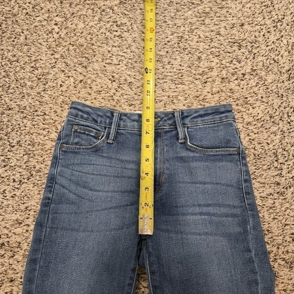 Just Black Denim Flex Waist Mid Rise Jeans with Fringe Ankles Hems Size 24 - Picture 14 of 15